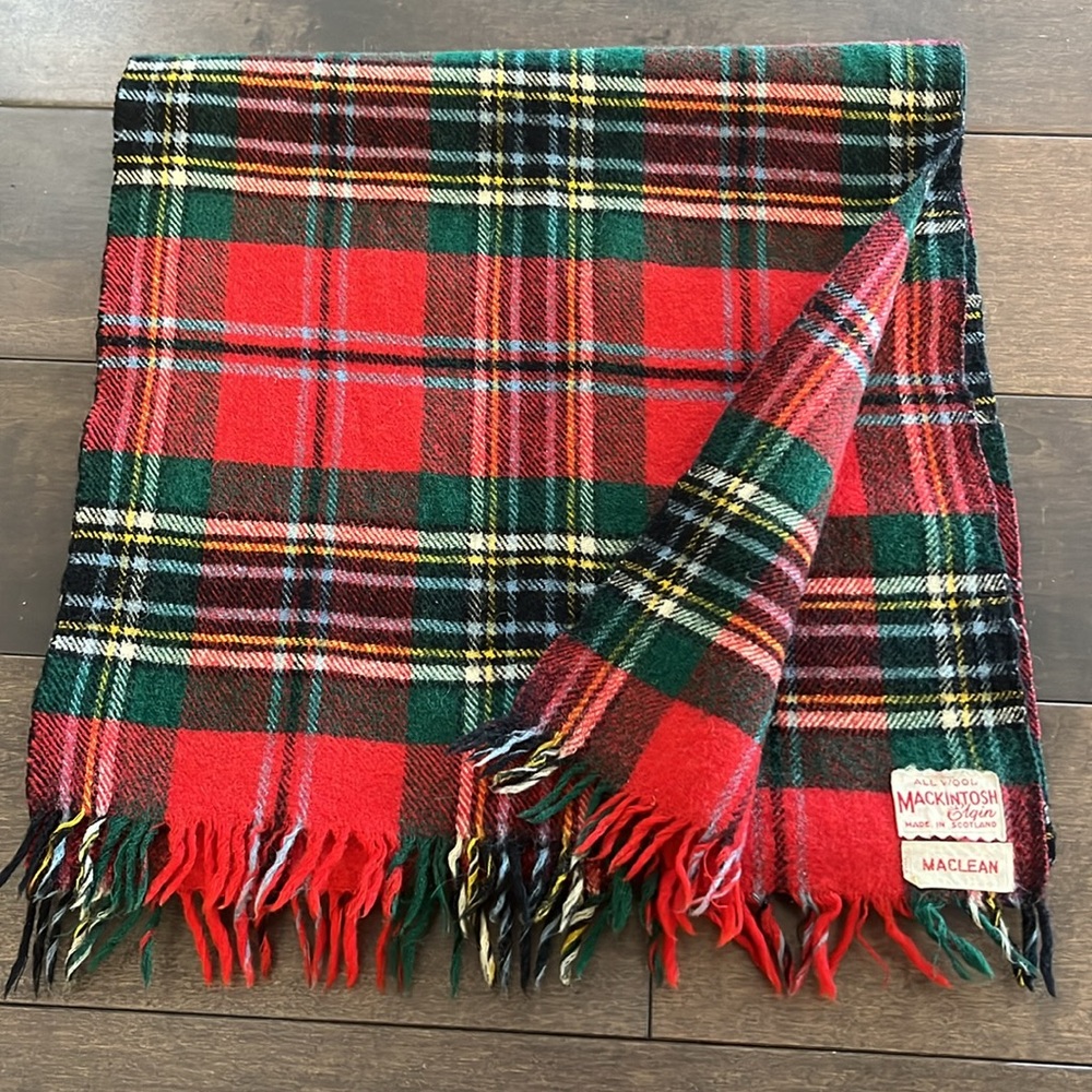 Mackintosh Elgin Tartan Wool Scarf vintage